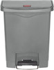 1883600 - Rubbermaid Slim Jim Front Step Pedal Bin - 30 Ltr - Grey