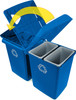 1792372 - Rubbermaid Glutton Recycling Station - Showing centre hinged lid operation