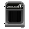 2154728 - Rubbermaid Configure Container with General Waste Label - 57 Ltr - Black - Waste disposal made easy and aesthetically pleasing