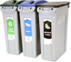 1876490 - Rubbermaid Slim Jim 3-Stream Recycling Starter Pack - General Waste/Mixed Recycling/Paper