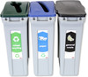 Rubbermaid Slim Jim 3-Stream Recycling Starter Pack - General Waste/Mixed Recycling/Paper - 1876490