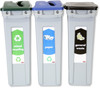 Rubbermaid Slim Jim 3-Stream Recycling Starter Pack - 1876490 - General Waste/Mixed Recycling/Paper