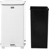 FGST12EPLWH - Rubbermaid Defender Pedal Bin body with plastic liner placed next to it