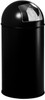 PUSHBIN/BLK - Round Steel Push Bin - 40 Ltr - Black