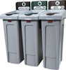 2217670 - Slim Jim 3-Stream Recycling Station Bundle - General Waste/Mixed Recycling/Food Waste
