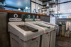 2217670 - Slim Jim 3-Stream Recycling Station Bundle - General Waste/Mixed Recycling/Food Waste - In Bar