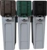 2217670 - Slim Jim 3-Stream Recycling Station Bundle - General Waste/Mixed Recycling/Food Waste - Back