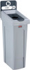 2185052 - Rubbermaid Slim Jim Recycling Station - 87 Ltr - Bottles/Cans Recycling (Grey)