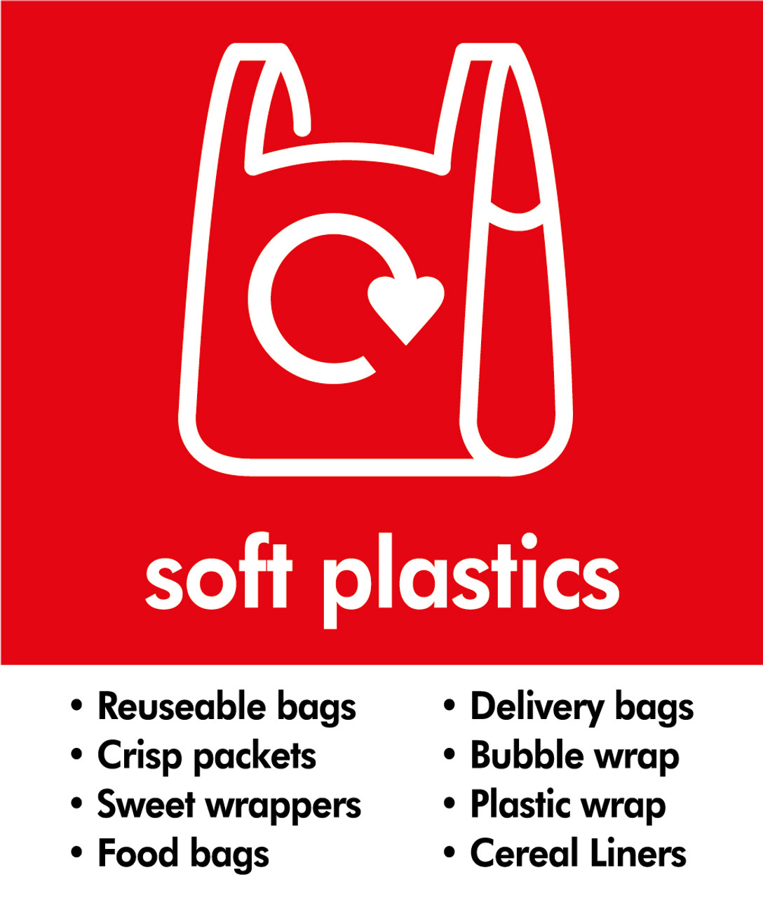 Small Recycling Bin Sticker - Soft Plastics