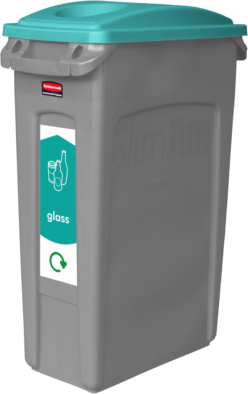 Cestino Dei Rifiuti Rubbermaid Slim Jim 87 Litri - Grigio, Con Coperchio - Foto 4