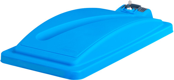 ESLIDSECUREBLUE39 - Narrow polypropylene lid with paper slot and lock that is compatible with 60L and 87L Slim Jims