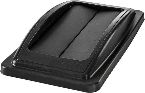 ESLIDSWINGBLK01 - Narrow polypropylene lid with hinged flaps that is coloured black and is compatible with 60L and 87L Slim Jims