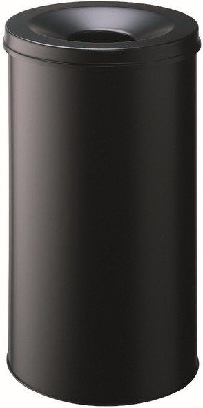 Durable Round Metal Fire Safe Waste Basket - 60 Ltr - Black - 330701