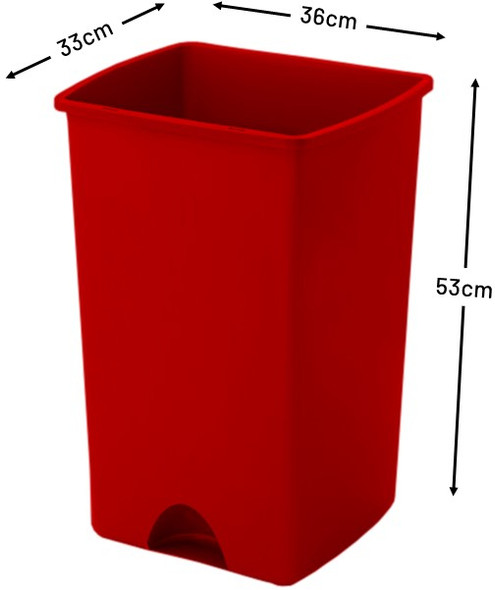 510718 - Addis Bin Base - 50 Ltr - Red - Dimensions