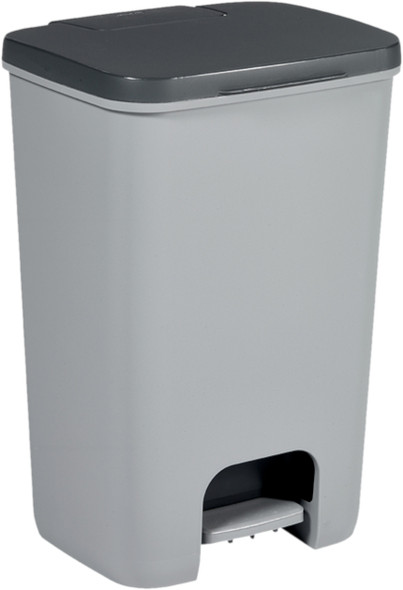 Curver Essentials Pedal Bin - 40 Ltr - Light Grey/Dark Grey - 225359