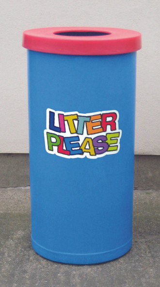 Plastic Furniture Company Popular with Litter Letters in Light Blue & Red for Indoor Use - 70 Litres - POPL - L BLU / RED