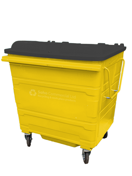 Yellow Metal Wheelie Bin - 1100 Litre - ST1100METYEL Yellow Metal Wheelie Bin - 1100 Litre - ST1100METYEL