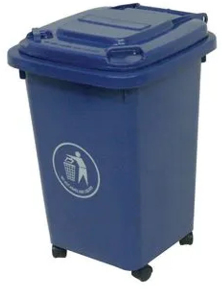 Wheeled Litter Bin - 50 Ltr - Blue - 390559