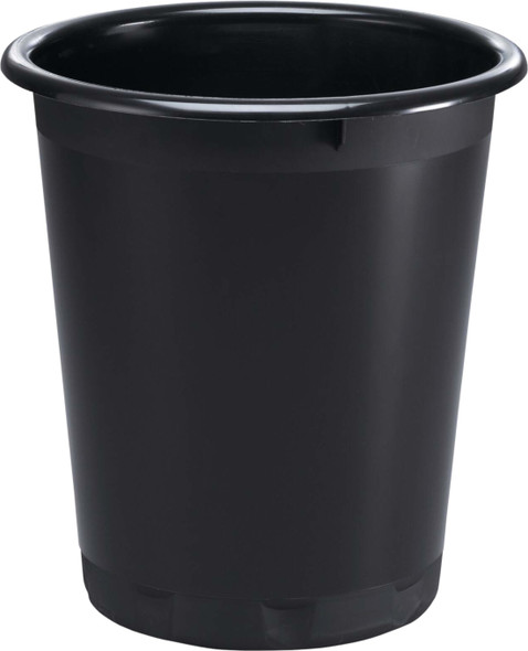 Durable Basic Round Wastebasket - 13 Ltr - Black - 1701572221