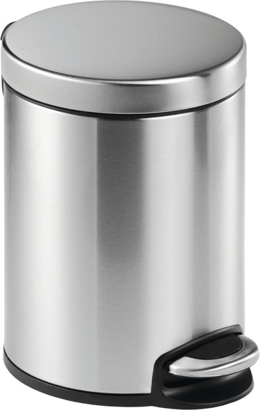 Durable Round Pedal Bin - 5 Ltr - Silver - 340023