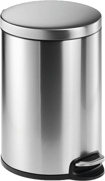 Durable Round Pedal Bin - 20 Ltr - Silver - 340223