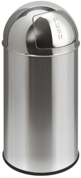 Round Push Bin - 40 Ltr - Stainless Steel - PUSHBIN/SSM