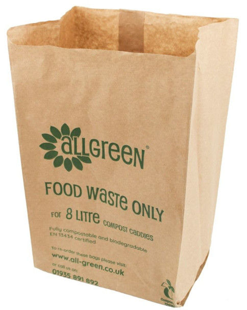 All-Green EcoSack Compostable Paper Caddy Bags - 8 Ltr - ES8