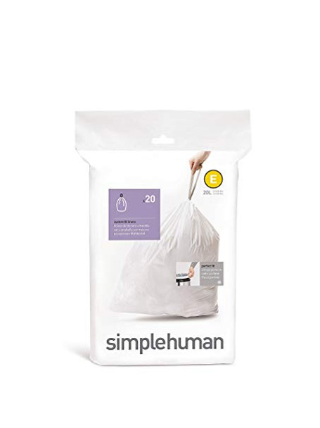 simplehuman Custom Fit Bin Liner Code E, Pack Of 20 - CW0164