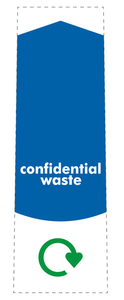 Slim Waste Bin Sticker - Confidential Waste - PC115CW