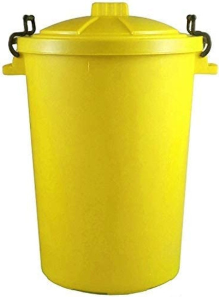 Dustbin with Locking Handles - 80 Ltr - Yellow - KTDB80YEL