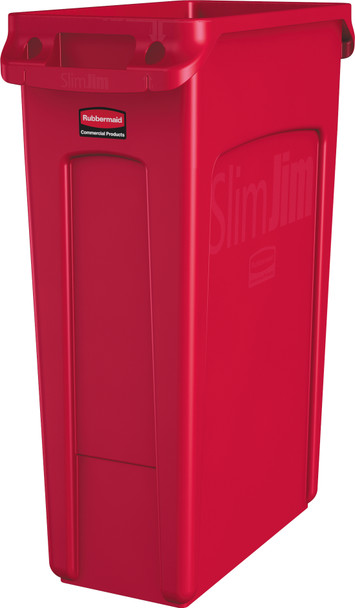 Rubbermaid Slim Jim with Venting Channels - 87 Ltr - Red - 1956189