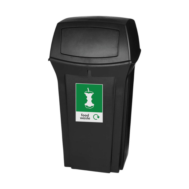 Rubbermaid Ranger Container with Two Doors FOOD WASTE- 170.3 Ltr - Black