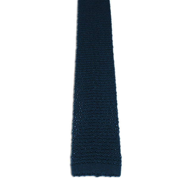 Solid Navy Twill Woven Silk Tie main image 1