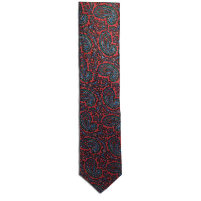 Red Ancient Madder Paisley Print Tie - Chipp Neckwear