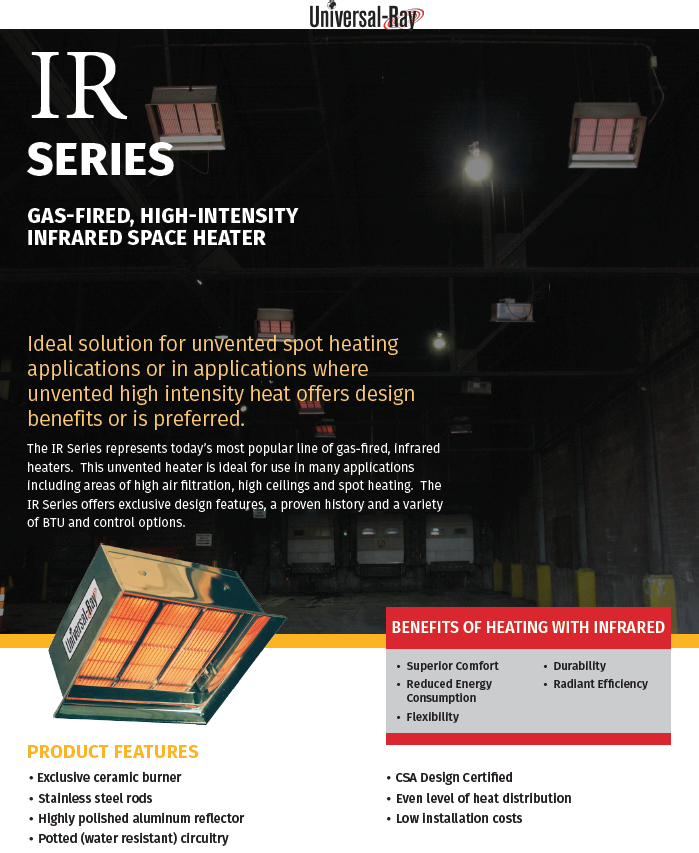 Universal Ray IR90 High Intensity Ceramic Propane Heater