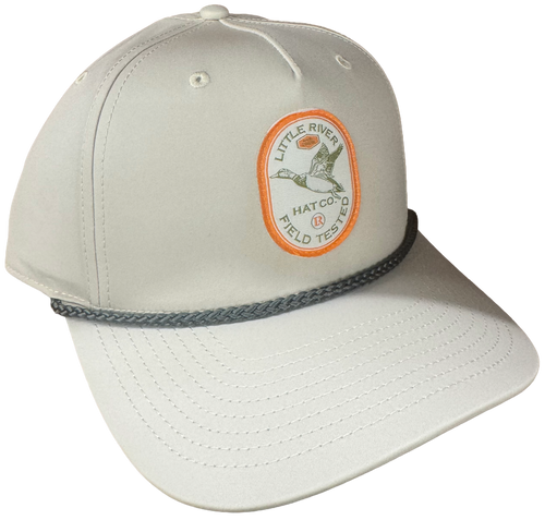 Little River Hat Co. Field Tested 258 performance rope hat featuring vintage flying duck patch and adjustable snapback.