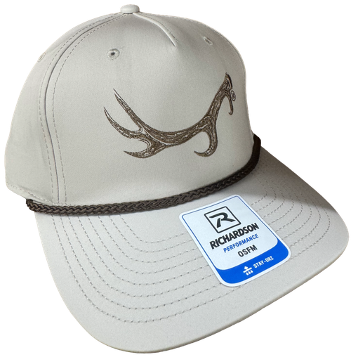 Little River Embroidered Antler 258 Hat in tan with brown rope and embroidered antler design.