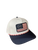 Little River American Flag 258 hat with 1776 Betsy Ross flag patch, light crown, navy bill, and red rope detail.