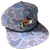 Little River Flyway Outfitters duck camo hat in cotton nylon blend with embroidered flying ducks and rope detail