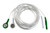 Premium Shiny Silver Cardiac Snap Leads - Green & White