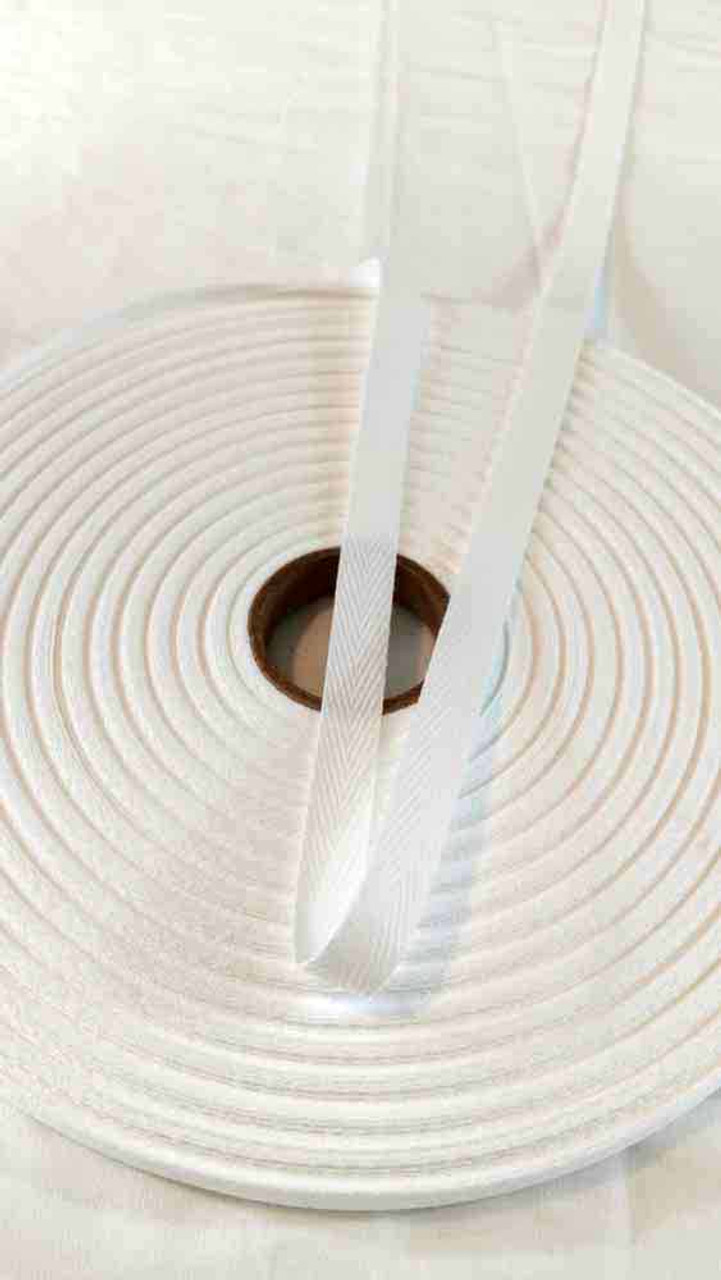 Twill tape cotton washed 25 mm white