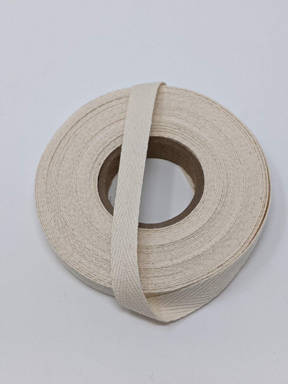 1/2 Inch Wide Natural Cotton Twill Tape, Heavyweight, Unbleached