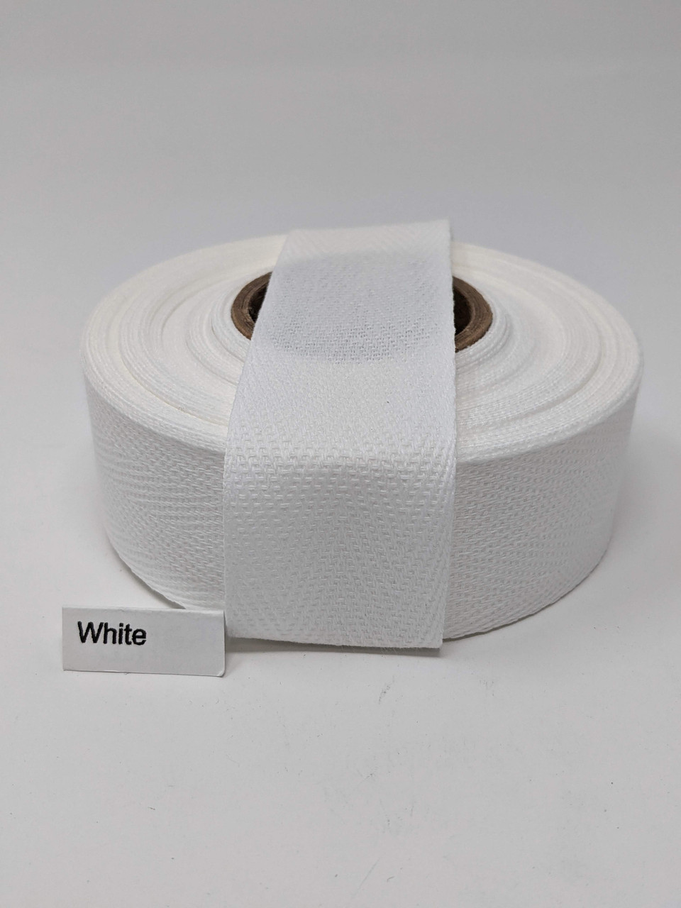 Cotton Twill Tape 1.25 White, 10 yard roll