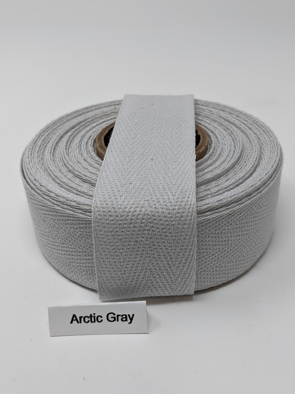 Cotton Twill Tape 1.25 Arctic Grey, 10 yard roll
