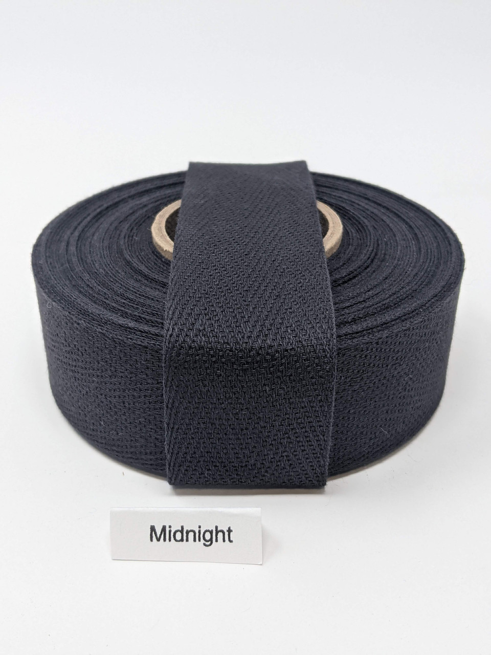 Black Cotton Twill Tape 25mm - Renaissance Fabrics