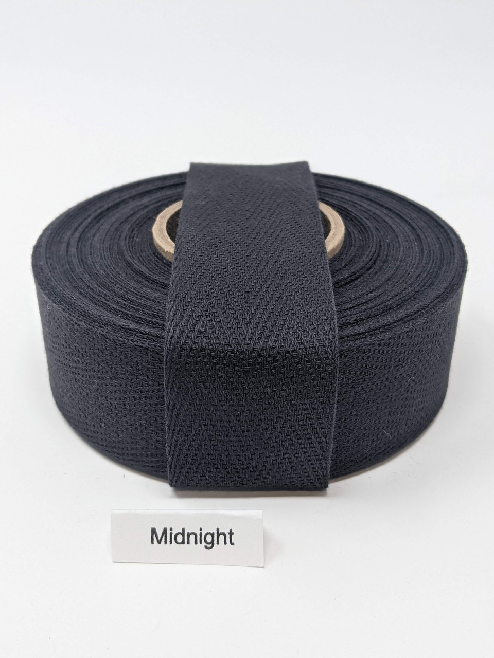 Cotton Twill Tape 1.25 Midnight Black, 10 yard roll