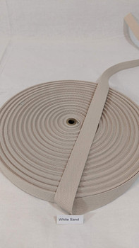 Cotton Twill Tape 3/4" White Sand, 72 yard roll