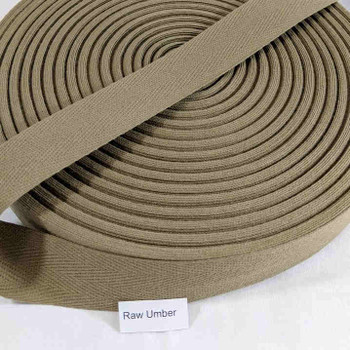 Cotton Twill Tape 1.25" Raw Umber, 72 yard roll