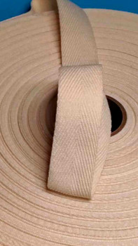 Heavyweight 1" natural twill tape, 72 yard roll
