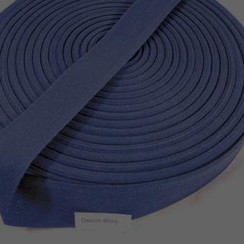 Cotton Twill Tape 1.25" Denim Blue, 72 yard roll